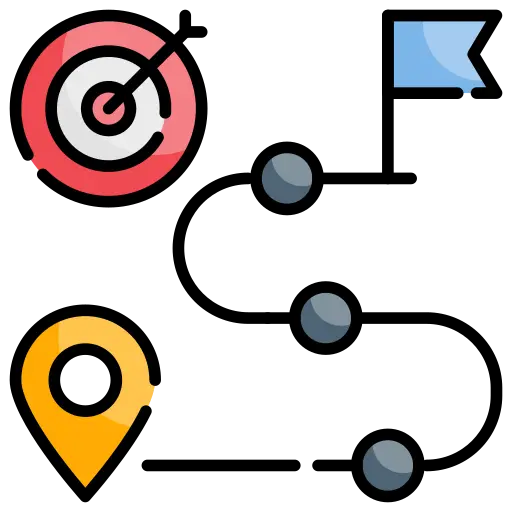 Flecha en zig-zag, compuesta por bloques