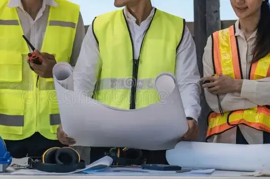 Imagen sobre servicio 3: ingenieros revisando un plano